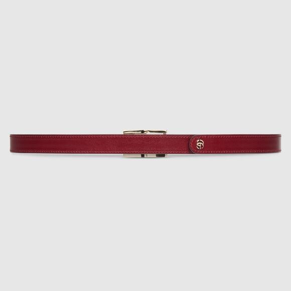 Gucci Reversible Black & Rosso Ancora Leather Belt Size 95 GG Gold Buckle NWOT - Picture 5 of 14